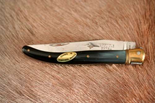 An awesome Swiss-French made Corne Veritable "Laguiole" folding knife with a Zebu horn handle