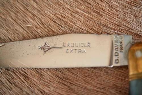 An awesome Swiss-French made Corne Veritable "Laguiole" folding knife with a Zebu horn handle