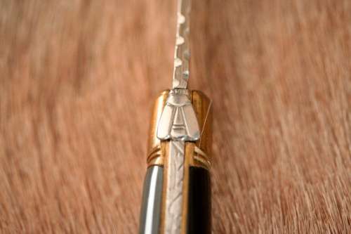 An awesome Swiss-French made Corne Veritable "Laguiole" folding knife with a Zebu horn handle