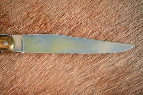 An awesome Swiss-French made Corne Veritable "Laguiole" folding knife with a Zebu horn handle