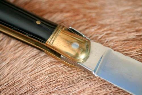 An awesome Swiss-French made Corne Veritable "Laguiole" folding knife with a Zebu horn handle
