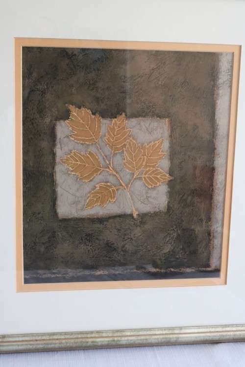 A pair of wonderfully framed (behind glass) "Leaf" illustration prints by Paul Brigham - RS17Sale