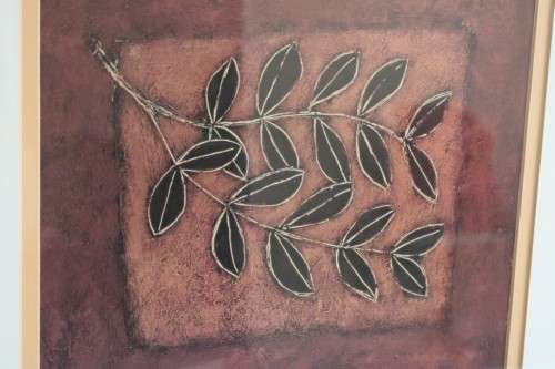 A pair of wonderfully framed (behind glass) "Leaf" illustration prints by Paul Brigham - RS17Sale