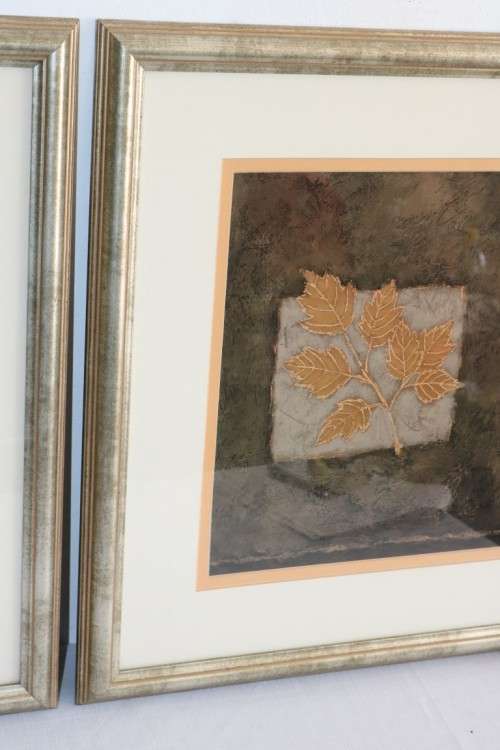A pair of wonderfully framed (behind glass) "Leaf" illustration prints by Paul Brigham - RS17Sale
