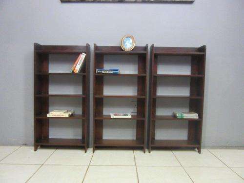 Three awesome teak bookshelves with loads of space for your book collection - price/bookshelf