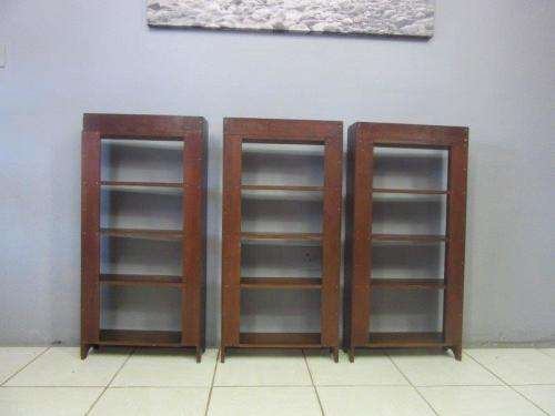 Three awesome teak bookshelves with loads of space for your book collection - price/bookshelf