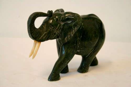 **RS17** A beautiful solid soapstone hand-carved elephant sculpture in gorgeous condition