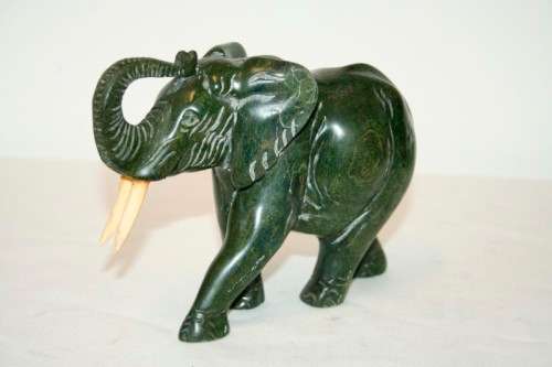 **RS17** A beautiful solid soapstone hand-carved elephant sculpture in gorgeous condition
