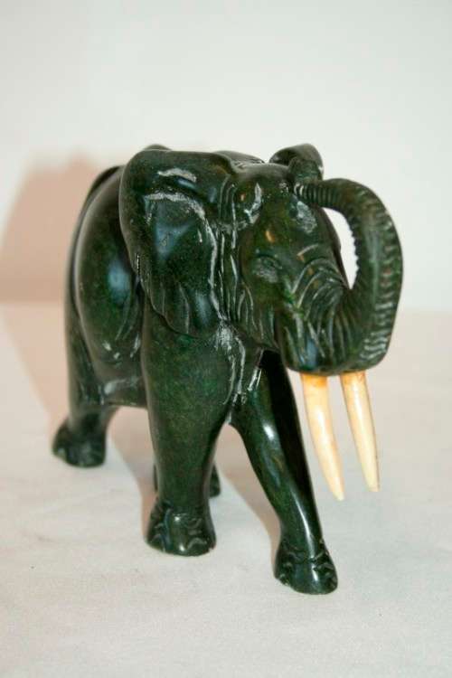 **RS17** A beautiful solid soapstone hand-carved elephant sculpture in gorgeous condition