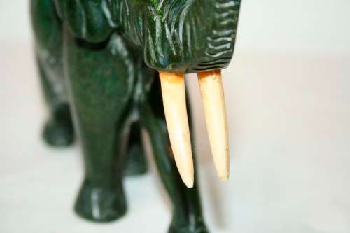 **RS17** A beautiful solid soapstone hand-carved elephant sculpture in gorgeous condition