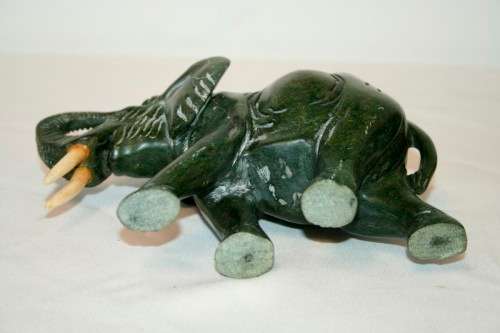 **RS17** A beautiful solid soapstone hand-carved elephant sculpture in gorgeous condition