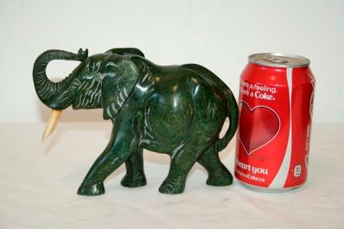**RS17** A beautiful solid soapstone hand-carved elephant sculpture in gorgeous condition