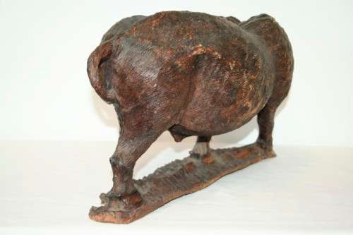 An awesome and very detailed large hand-carved African Buffalo carving in wonderful condition
