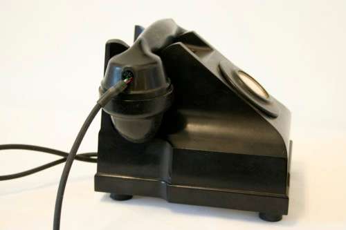 An amazing vintage British made Telephone Manufacturing Company (TMC) black Bakelite crank phone