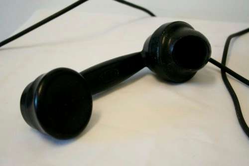 An amazing vintage British made Telephone Manufacturing Company (TMC) black Bakelite crank phone