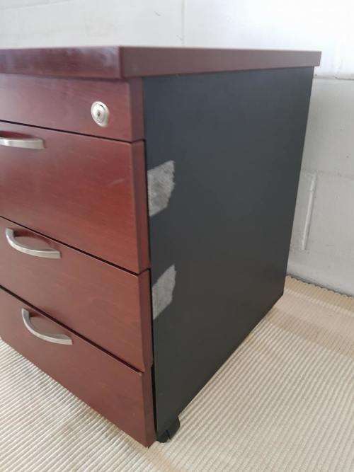Very useful & practical office pedestal w/ three spacious drawers on its original castors - RS17Sale