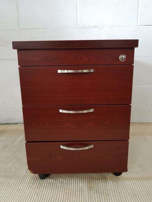 Very useful & practical office pedestal w/ three spacious drawers on its original castors - RS17Sale