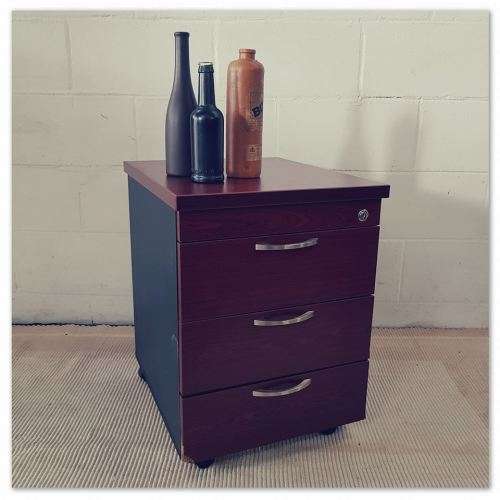 Very useful & practical office pedestal w/ three spacious drawers on its original castors - RS17Sale