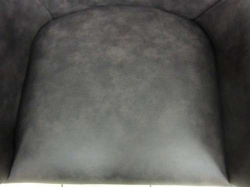 **RS17_Clearance** Upholstered low-wingback occasional chair is a modern stylish quality grey fabric