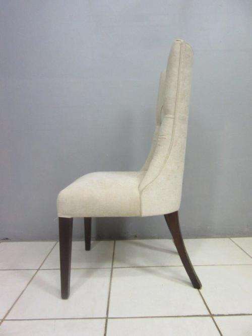A stylish and beautifully upholstered hi-back occasional chair in a quality linen upholstery fabric