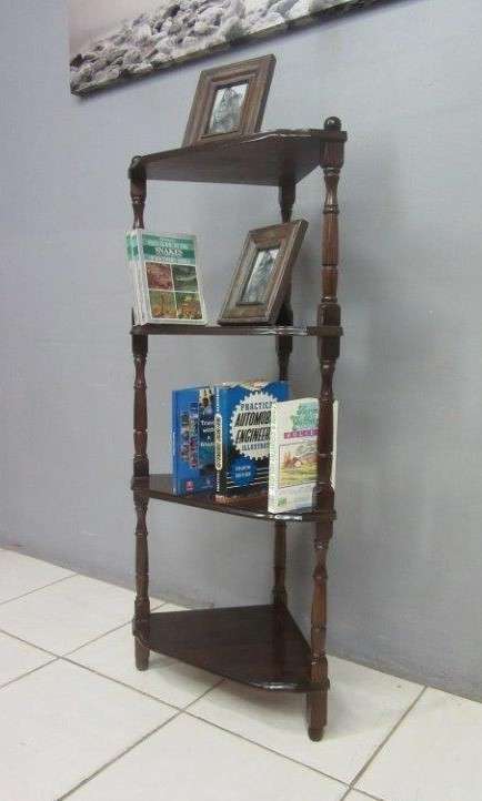 **RS17_Clearance** A tall four-tier Imbuia "Whatnot" display shelf - perfect for that empty corner
