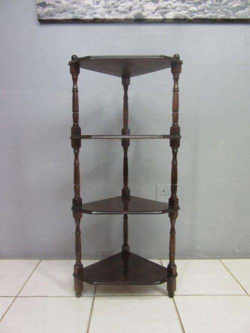 **RS17_Clearance** A tall four-tier Imbuia "Whatnot" display shelf - perfect for that empty corner