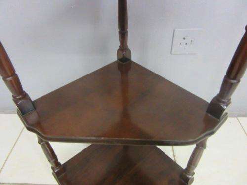 **RS17_Clearance** A tall four-tier Imbuia "Whatnot" display shelf - perfect for that empty corner