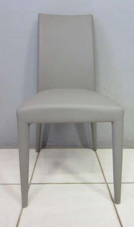 A beautifully upholstered Italian designed original "Calligaris" Anais light grey occasional chair