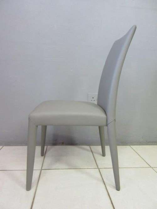 A beautifully upholstered Italian designed original "Calligaris" Anais light grey occasional chair