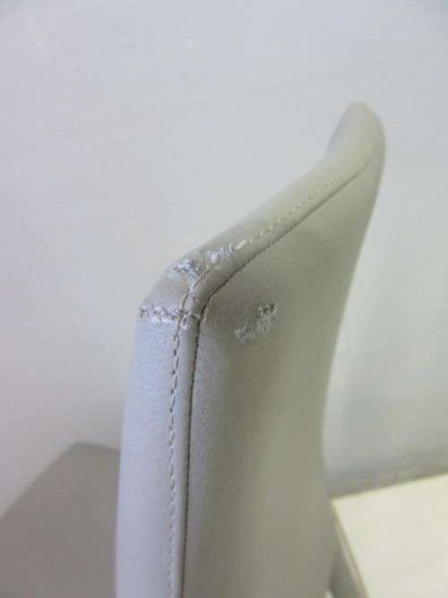 A beautifully upholstered Italian designed original "Calligaris" Anais light grey occasional chair