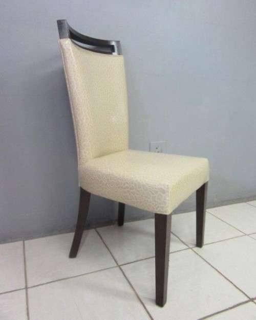 A stunning and extremely stylish high-back occasional chair in a superb patent-leather feel fabric