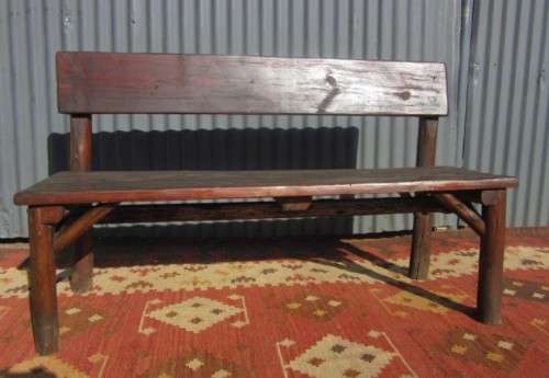 A wonderfully made "Rustic" outdoor table & two-bench set - perfect for a garden or patio- RS17Sale
