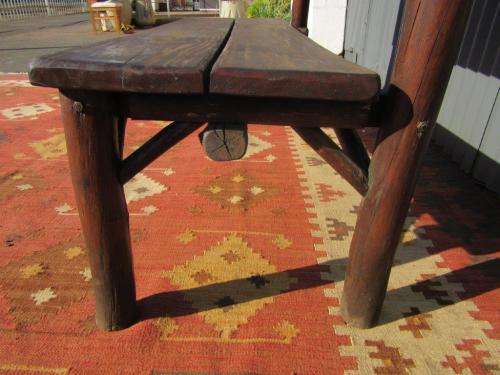 A wonderfully made "Rustic" outdoor table & two-bench set - perfect for a garden or patio- RS17Sale