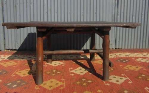 A wonderfully made "Rustic" outdoor table & two-bench set - perfect for a garden or patio- RS17Sale
