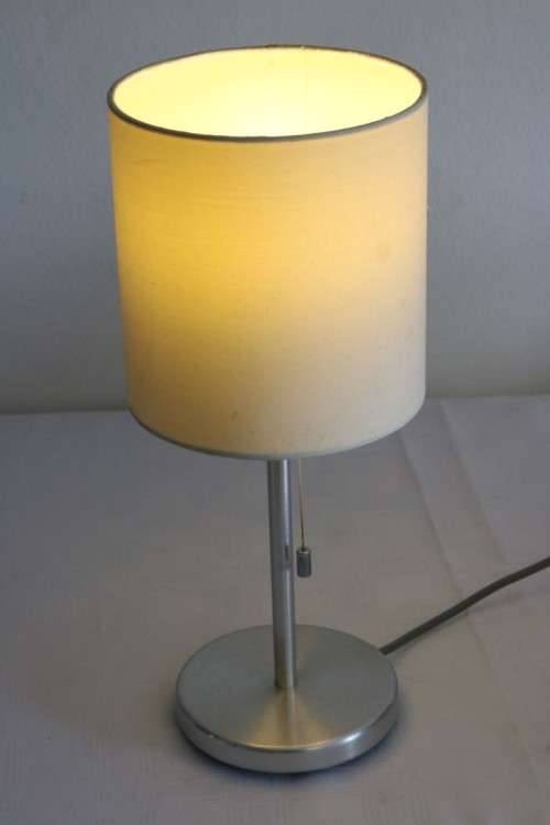 **RS17** A lovely brushed steel desk/ table lamp with a stunning shade in very good condition