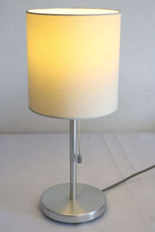 **RS17** A lovely brushed steel desk/ table lamp with a stunning shade in very good condition