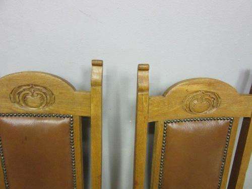 Amazing vintage Oak dining room suite w/ an extendable table & 6 carved chairs on castors - RS17Sale