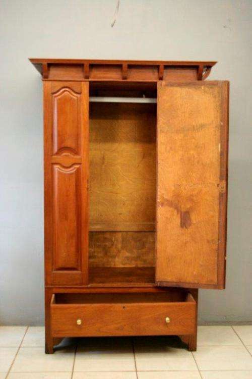An awesome vintage gentleman's (jongmans kas) wardrobe w/ a large oval mirror & drawer - stunning!!