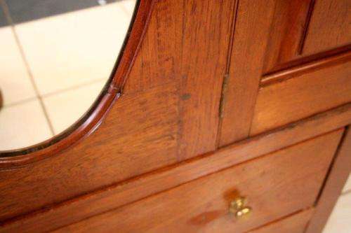 An awesome vintage gentleman's (jongmans kas) wardrobe w/ a large oval mirror & drawer - stunning!!