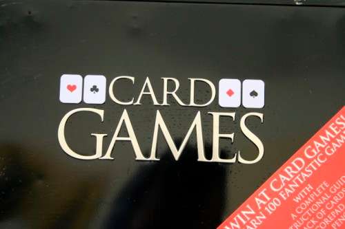 Wonderful sealed metal-boxed "Card Games" instructional card playing set with accessories - RS17Sale