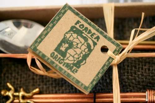 Stunning & beautifully made Forder Original hand made recycled copper & brass teaspoon set RS17Sale