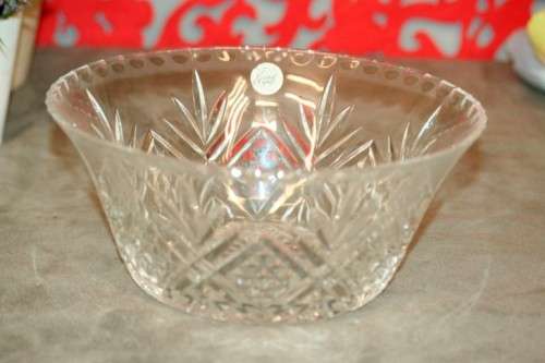 An incredible vintage French made Cristal D'Arques cut crystal fruit/ salad bowl in the original box