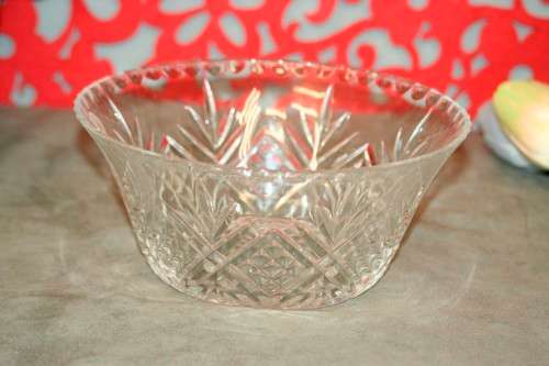 An incredible vintage French made Cristal D'Arques cut crystal fruit/ salad bowl in the original box