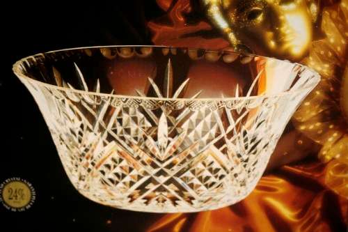 An incredible vintage French made Cristal D'Arques cut crystal fruit/ salad bowl in the original box