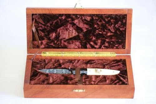 PREMIUM GIFT! Rare Erich Vosloo Spider's Nest folding knife w/ two diamonds in 18ct Gold & Titanium