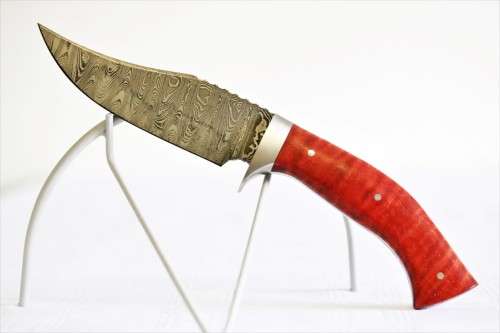 An incredible handmade in America "Charlton LTD" Damascus steel hunting knife - stunning!