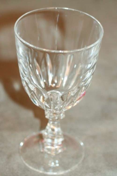 A boxed set of 6x vintage French made "Cristal D'Arques" Luxembourg cut crystal white wine glasses