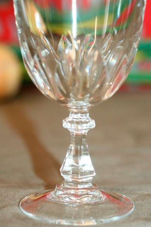 A boxed set of 6x vintage French made "Cristal D'Arques" Luxembourg cut crystal white wine glasses