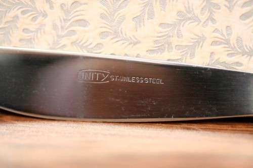A fabulous (boxed) vintage British made "Unity" stainless steel 6-setting (42-piece) cutlery set
