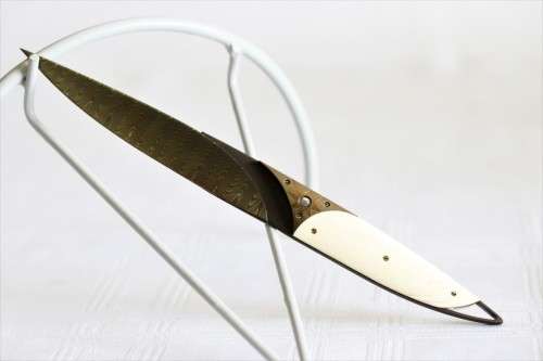 An awesome and rare custom made Bertie Rietveld knife with a Damascus steel blade - wow!